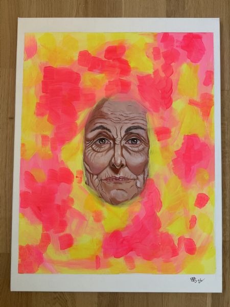 Akryl maleri Mindernes lys af Benjamin Mastrup malet i 2026