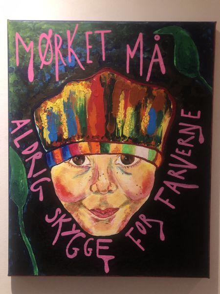 Blandede medier maleri Mørket må aldrig skygge for farverne af Stella Nybrud malet i 2026