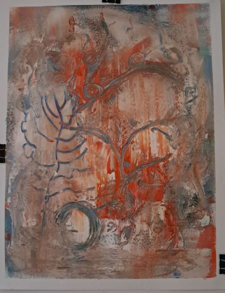 Akryl maleri Intet navn af Lis Vulpius malet i 2026