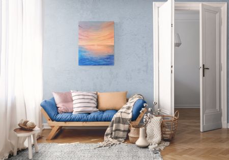 Akryl maleri Azur Sunset af Sara Waziri malet i 2026