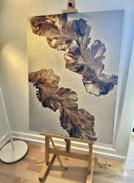 Akryl maleri Fall Leaves af Rola Keblawi malet i 2025