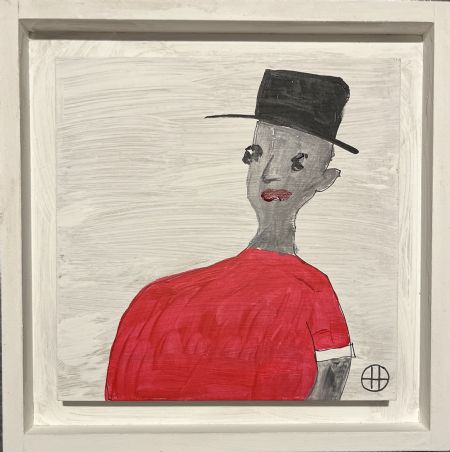 Akryl maleri Kommer der mon flere i aften? af Helle Olesen malet i 2026