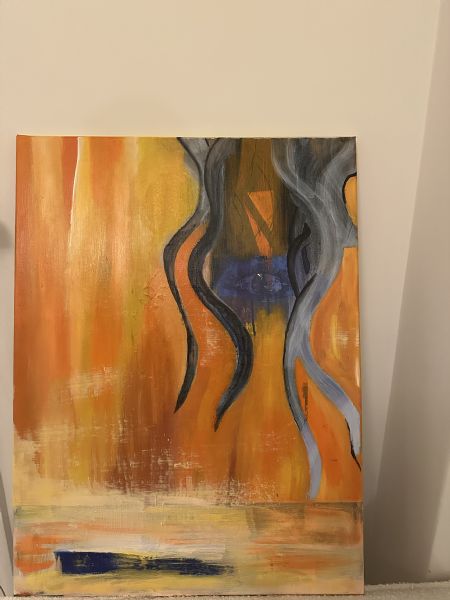 Akryl maleri Controlling af Lucca Dyring-Andersen malet i 2025