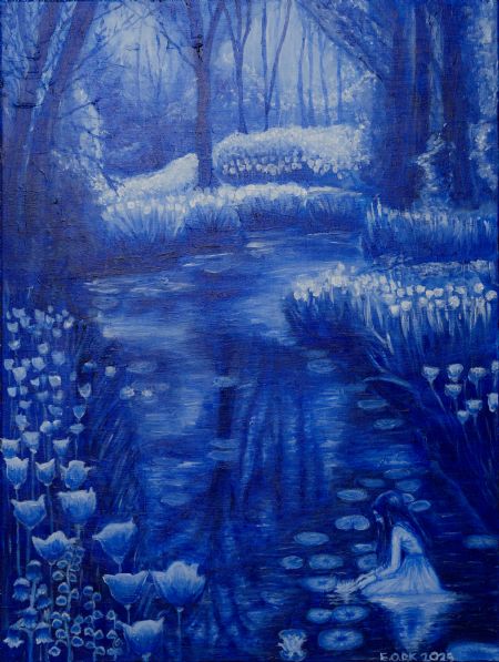 Akryl maleri Mystisk landskab af CraftedByEbba malet i 2025