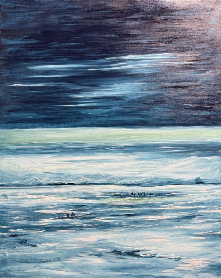 Akryl maleri Sydpolen af Anette Thorup Hansen (ATH) malet i 2026