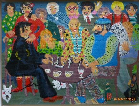  maleri Domino spiller snyder ikke af Hanni Rossenell malet i 2023