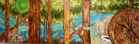 Olie maleri Kloden under pres! Fiskedød. No.2 (7) af O.V. malet i 2025