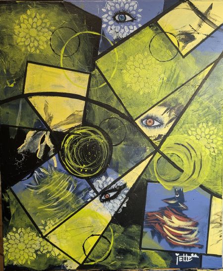 Akryl maleri Only eyes for you af Jette  Nielsen malet i 2026