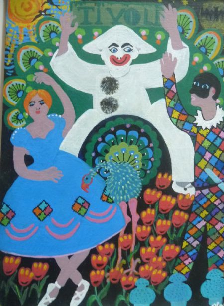 Akryl maleri Tivoli af Hanni Rossenell malet i 2025