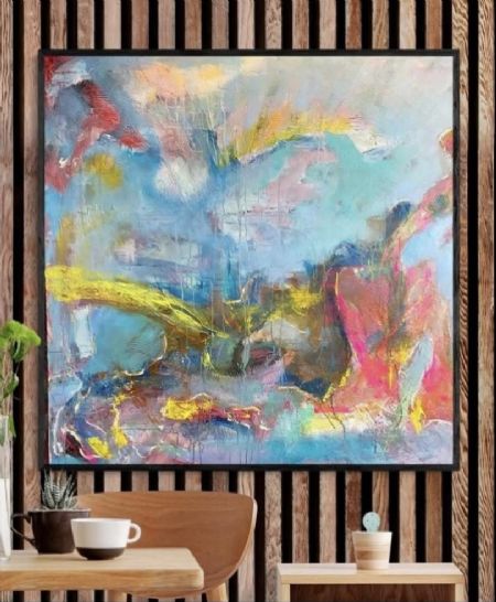 Akryl maleri Abstraktion. af Henrik Diget Thomsen malet i 2023