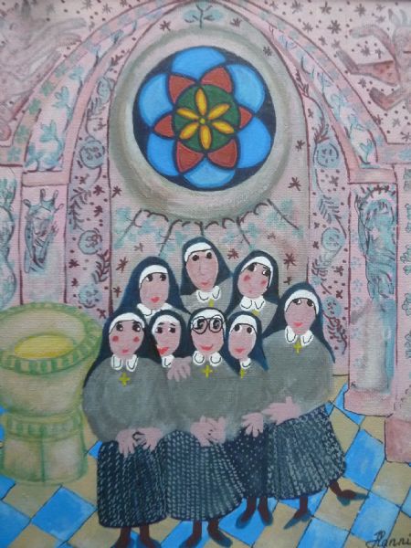  maleri Frøkener i Bregninge kirke af Hanni Rossenell malet i 2025