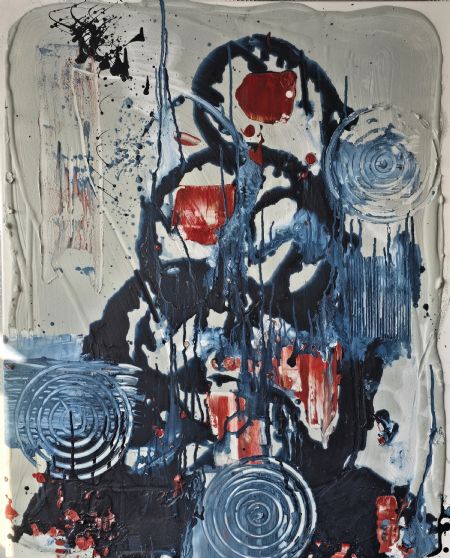 Blandede medier maleri Letting go af Freja Ludvigsen malet i 2025