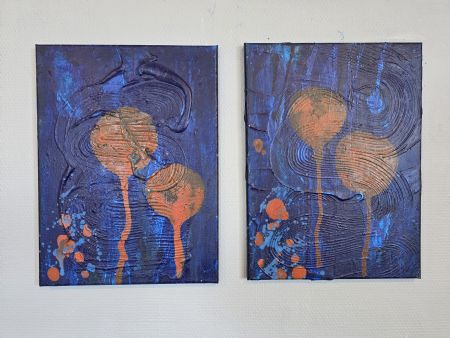 Akryl maleri Holder os oppe (2 billeder sælges samlet) af Freja Ludvigsen malet i 2026