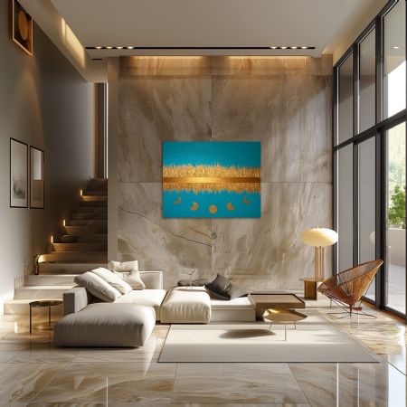 Akryl maleri Lunar resonance af Tinna Romanius malet i 2026