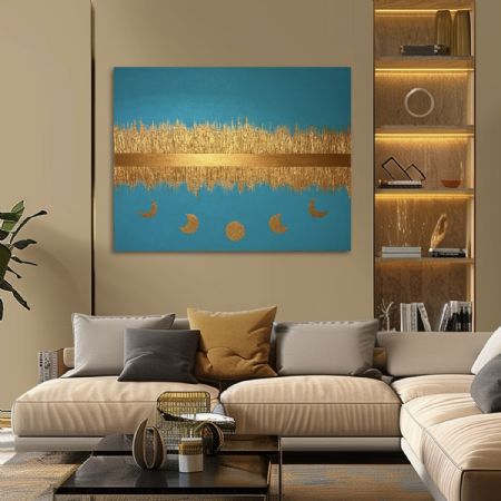 Akryl maleri Lunar Resonance af Tinna Romanius malet i 2026