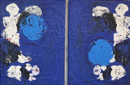 Akryl maleri Giver slip (2 billeder sælges samlet) af Freja Ludvigsen malet i 2026