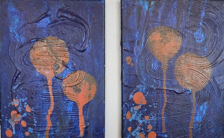 Akryl maleri Holder os oppe (2 billeder sælges samlet) af Freja Ludvigsen malet i 2026