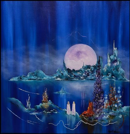 Akryl maleri Nattens drømme af Atelier Olsson - Kurt Olsson malet i 2026