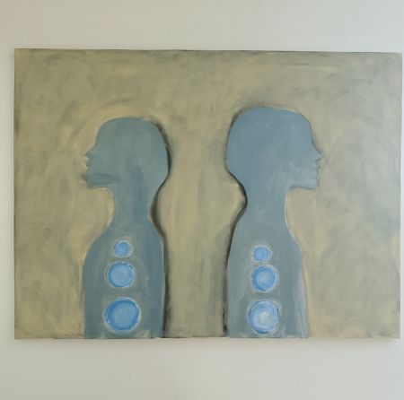 Akryl maleri “Tæt men fjern” af Lily bundgaard malet i 2026