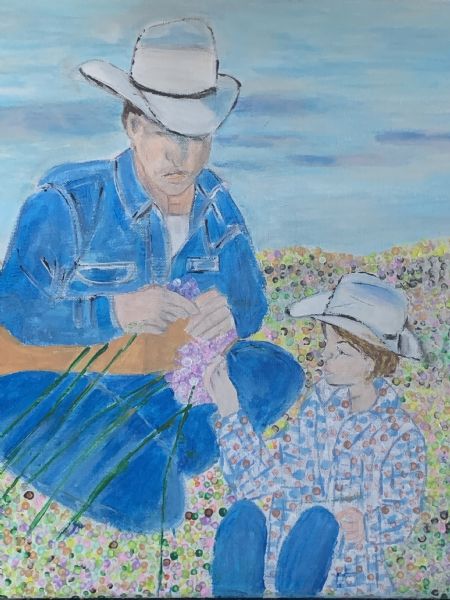 Akryl maleri Cowboys. af kirstenbente pedersen malet i 2026