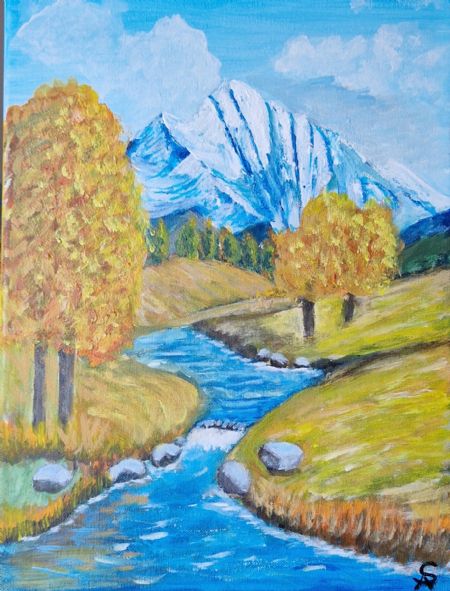 Akryl maleri Forår af Sadedin Asanovski malet i 2026