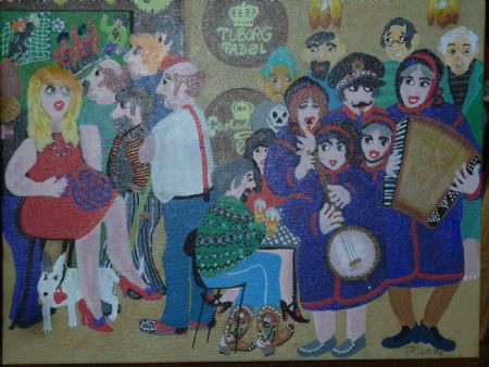 Akryl maleri Hvem vinder af Hanni Rossenell malet i 2026