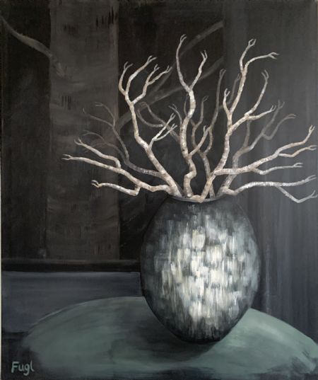 Akryl maleri Rum i ro af Katarina Fugl malet i 2024