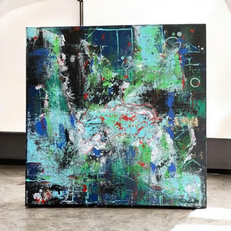 Akryl maleri Skjulte tanker af Anna Grethe Søgaard malet i 2025