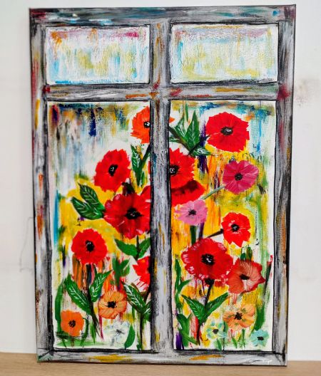 Akryl maleri Spring af Linda Rubinke malet i 2026