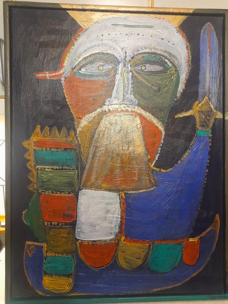 Akryl maleri Virking krigeren af Verner Schacksborg malet i 2024