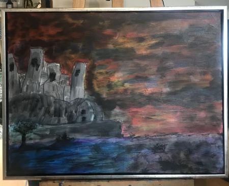 Akryl maleri Skumring af Henrik Anker Vej Sørensen malet i 2026