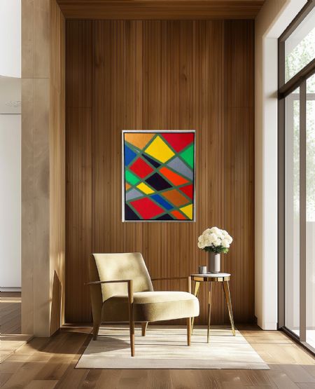 Akryl maleri Farver i bevægelse af Steen Anker malet i 2025