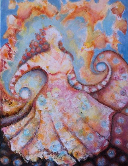 Akryl maleri Glæde af Eva Vith Christensen malet i 2025