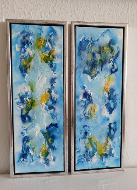 Olie maleri 2 x abstrakte af Sofie Tirsbæk Pilgaard malet i 2026