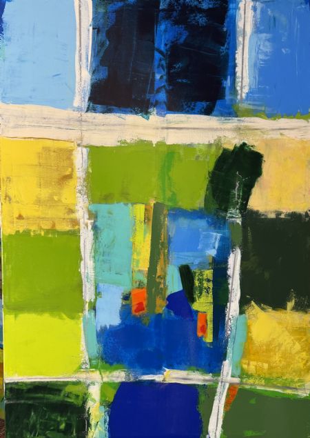 Akryl maleri Karpedammen af Jørgen Jungersted malet i 2026