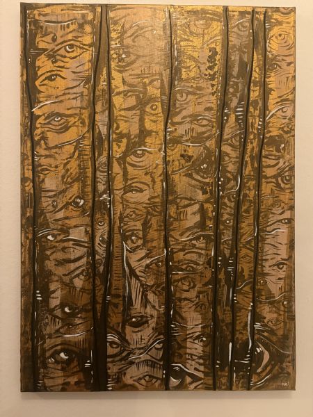 Akryl maleri Forest eyes af Bjørn Beyer malet i 2025