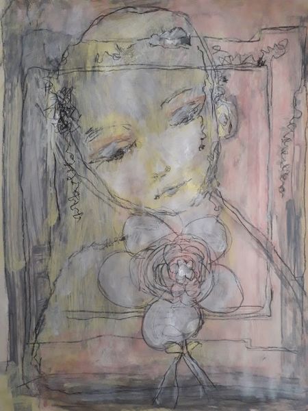 Akryl maleri Edges af Lili Hollesen malet i 2026