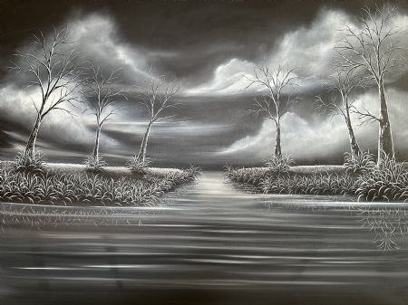 Blandede medier maleri Jordforbindelse af Nanett Niby malet i 2025