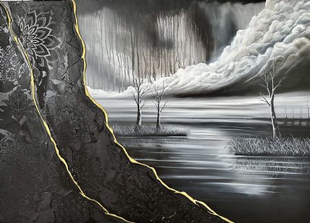 Akryl maleri Storm af Nanett Niby malet i 2025