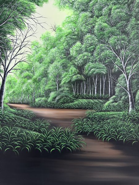 Akryl maleri Happy af Nanett Niby malet i 2026