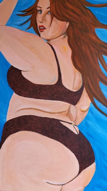 Akryl maleri Mermaid af Jeannette Pia Pallesgaard Pedersen   tlf 28123718  malet i 2026