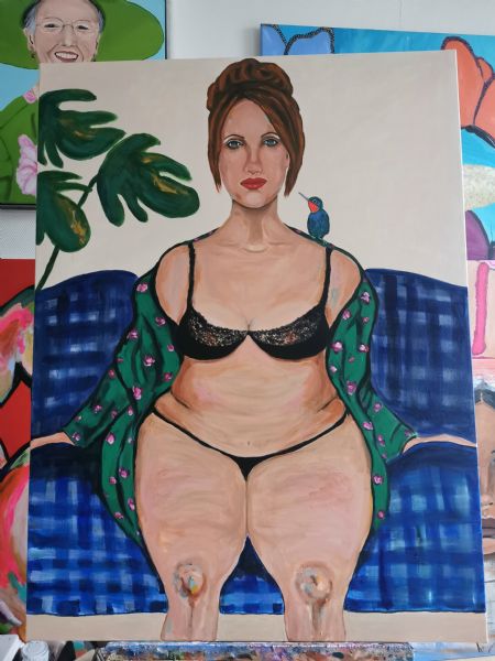 Akryl maleri Fri af Jeannette Pia Pallesgaard Pedersen   tlf 28123718  malet i 2025