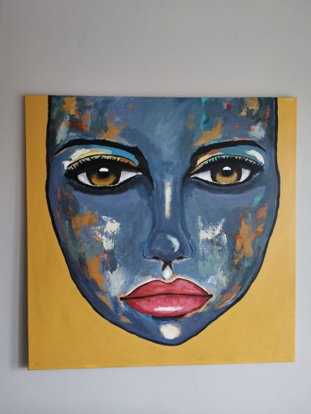 Akryl maleri In my eyes af Jeannette Pia Pallesgaard Pedersen   tlf 28123718  malet i 2025