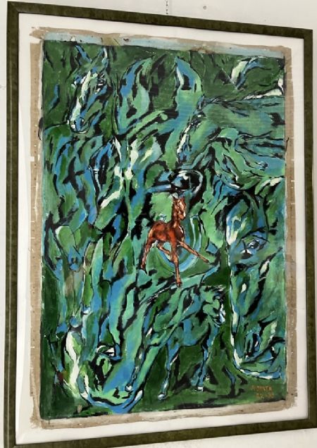 Olie maleri Flokken (2) af Ole Vinther malet i 2025