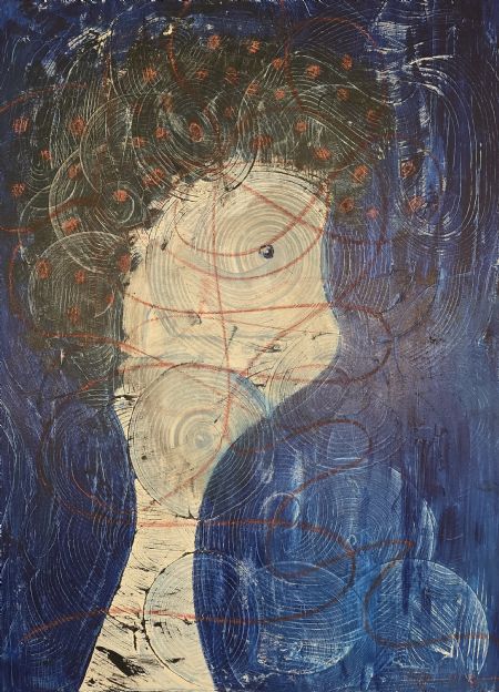 Akryl maleri Tankemylder af Freja Ludvigsen malet i 2025