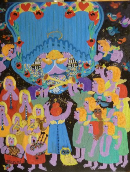 Akryl maleri sødt musik af Hanni Rossenell malet i 2026