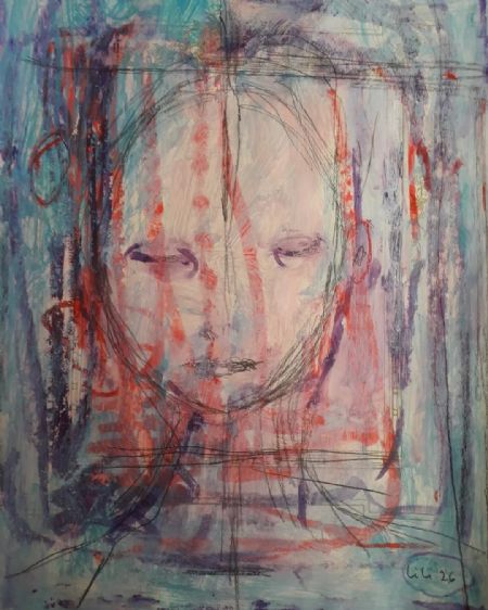 Akryl maleri So it is af Lili Hollesen malet i 2026