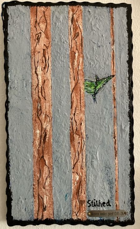 Olie maleri Skoven under Pres 1 (3). Stilhed af Ole Vinther malet i 2026