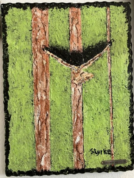 Olie maleri Skoven under Pres 3 (3). Styrke af Ole Vinther malet i 2026