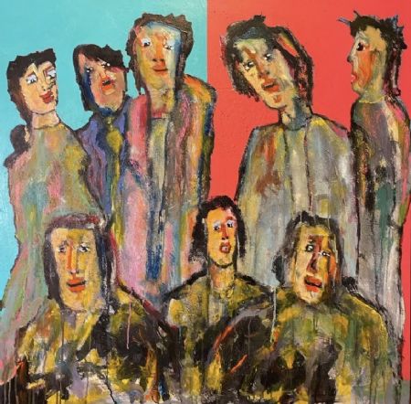 Akryl maleri Herfra hvor vi står. af Henrik Diget Thomsen malet i 2025